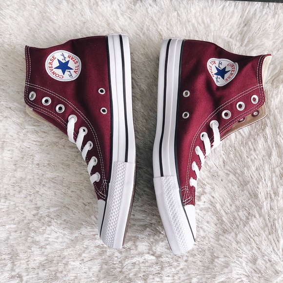 ✨New CONVERSE All Star High Top Sneakers Burgundy - Picture 2 of 8